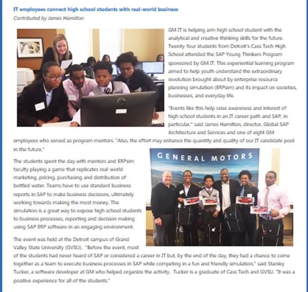 SAP&reg; Young Thinkers Program - General Motors Press